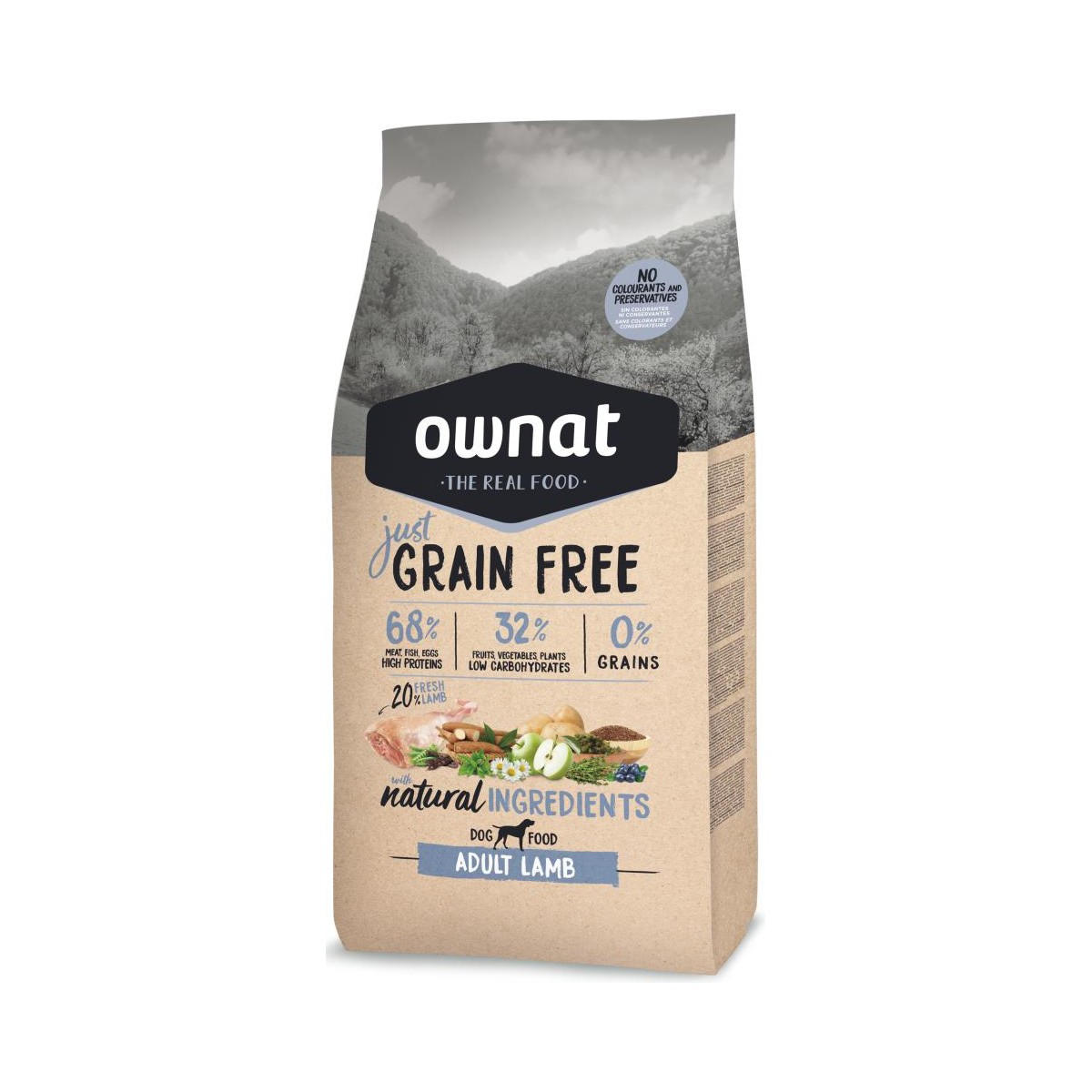 JUST DOG GRAIN FREE ADULT LAMB 3KG