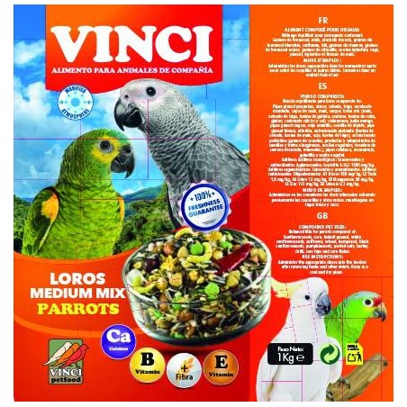 VINCI 1KG MIXTURA LOROS MEDIUM 