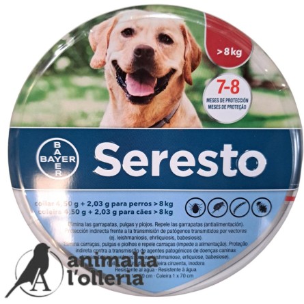 SERESTO COLLAR 4 50g 2 03g   PERROS  8KG