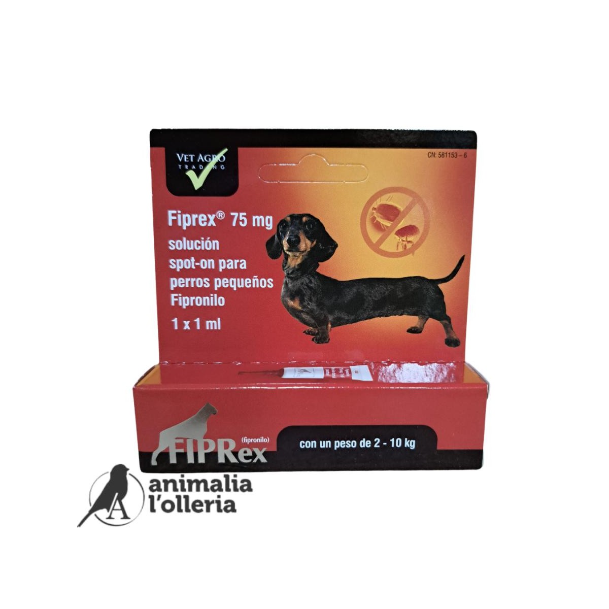 FIPREX PERROS 2-10KG   1X1ML/75MG 