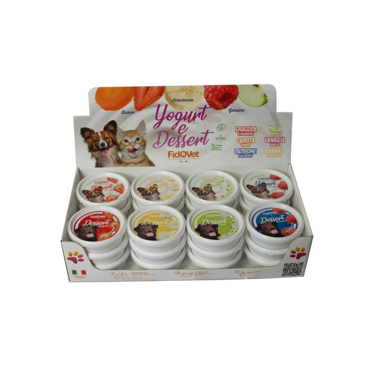 BOX YOGUR Y POSTRE PARA PERRO Y GATO FIDOVET 