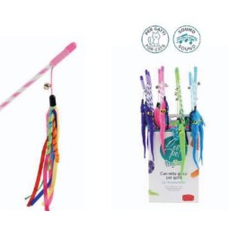 CAÑITA COLOREADA CON LARGAS TIRAS Y PELUCHE