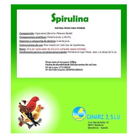 ESPIRULINA CANARIZ SOBRE 250gr